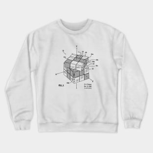 Rubiks Problem Solving Cube Patent Print Crewneck Sweatshirt